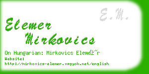 elemer mirkovics business card